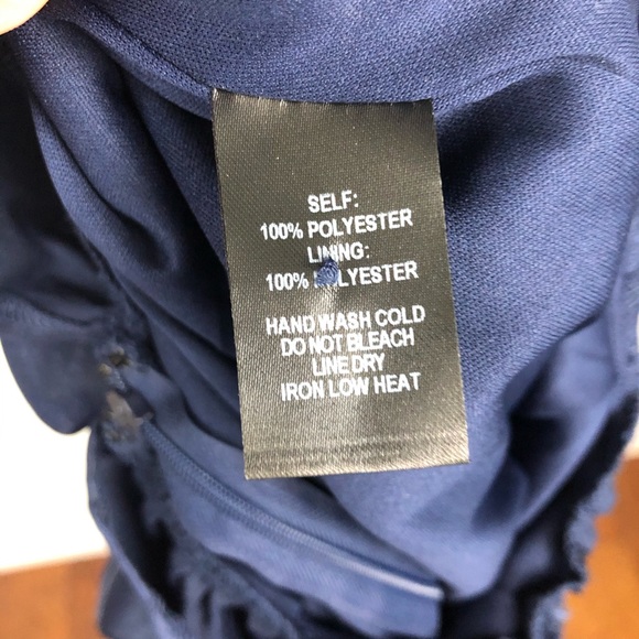 Lulu’s Navy Wide Leg Satin Short Sleeve Jumpsuit - Picture 10 of 10